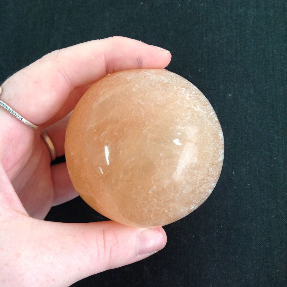 Selenite Sphere - Orange - 5-6cm Selenite Sphere - Orange - 5-6cm